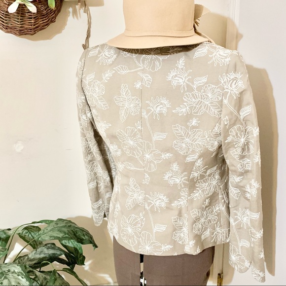 Neutral Embroidered Blazer - Picture 7 of 12